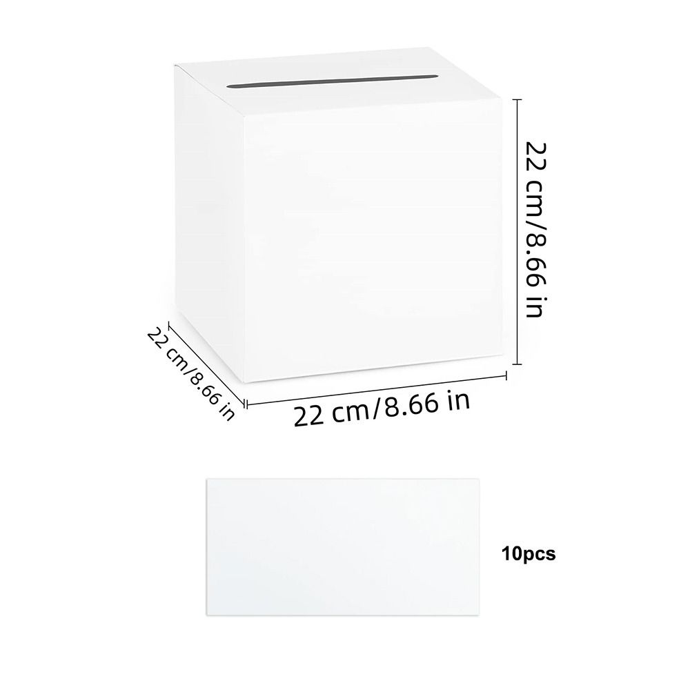 Wedding Card Box - 화이트 블랙 웨딩 카드 박스, 카드보드