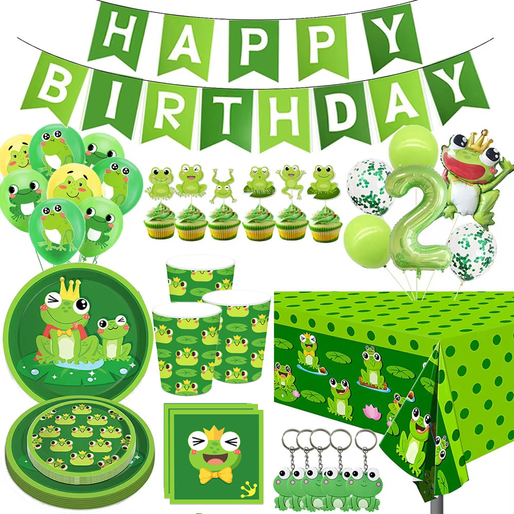 Confetti Balloon Set - 개구리 생일 파티 장식 행복한 생일