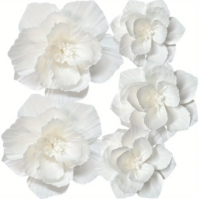 백서 꽃 5팩, 3D 인공 벽 장식, 12인치 및 10 - Wedding Power Supply 리뷰 및 가격