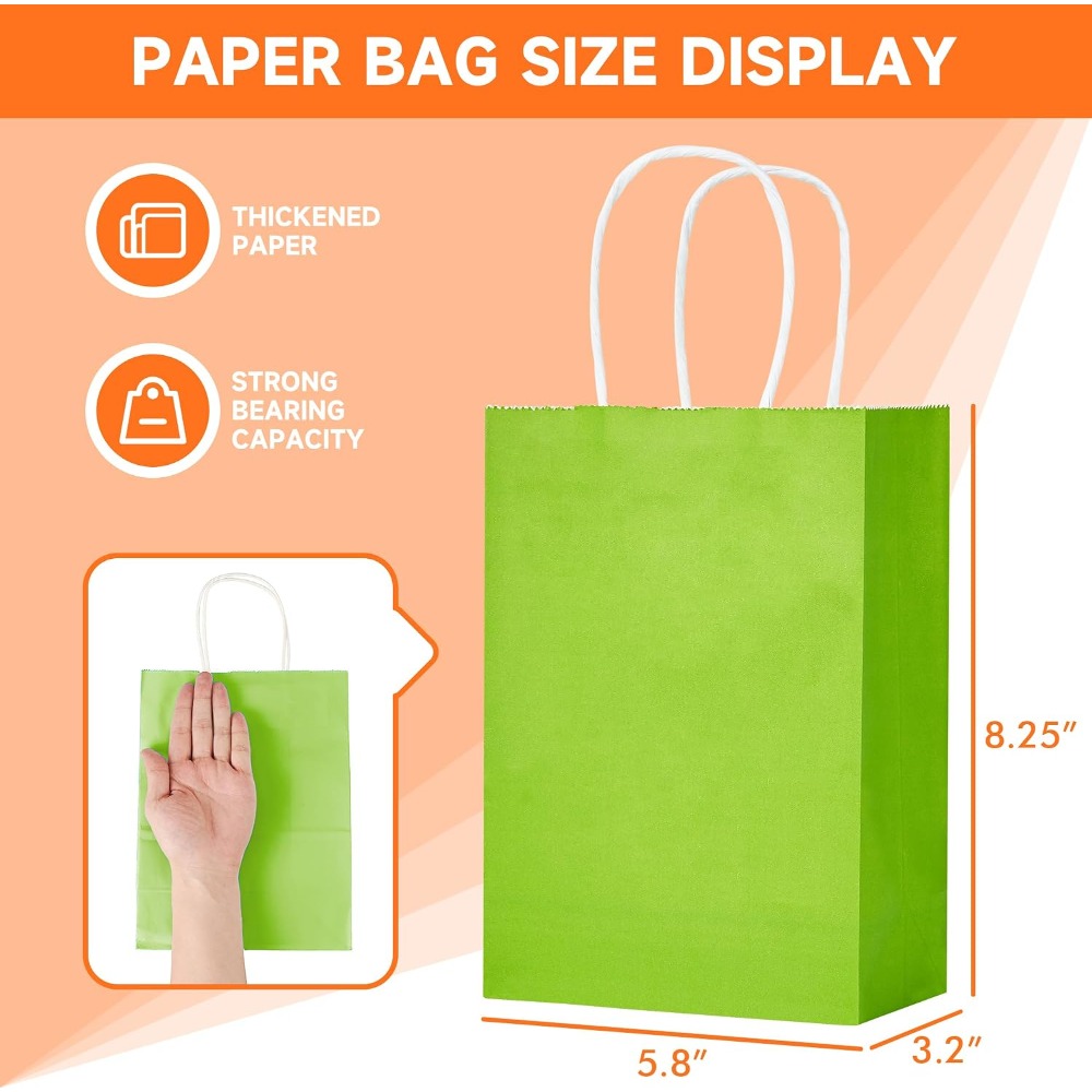 24개입 작은 무지개색 크라프트 종이 선물 가방 손잡이 - Wedding Supply In Bulk 리뷰 및 가격