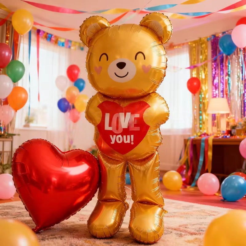 대형 60인치 스탠딩 하트 베어 풍선 발렌타인데이 파티 - Confetti Balloon Set 리뷰 및 가격