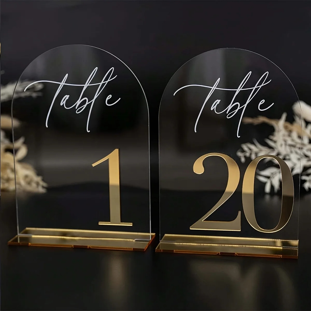 맞춤형 1개 및 10개 투명 아크릴 및 금색 테이블 번 - Table Number Gold 리뷰 및 가격