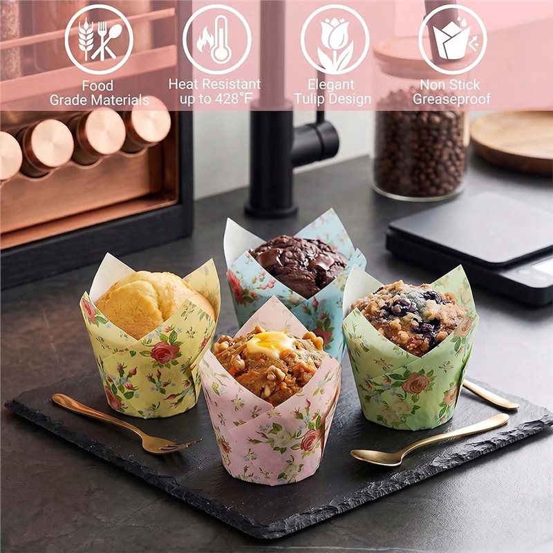A11I 케이크 디저트 컵케이크 라이너, 꽃무늬 종이  - Wedding Cake Supply 리뷰 및 가격