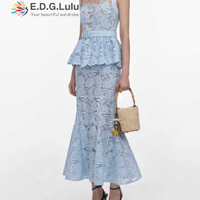 EDGLuLu 빈티지 홀로우 레이스 자수 플라워 투피스 - Wedding Lulu 리뷰 및 가격