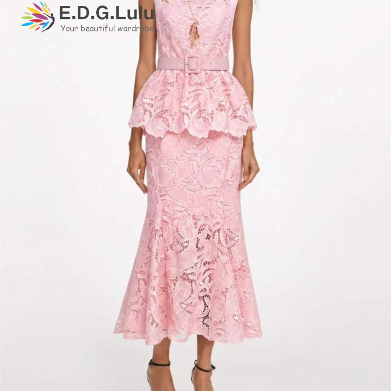 EDGLuLu 빈티지 홀로우 레이스 자수 플라워 투피스 - Wedding Lulu 리뷰 및 가격