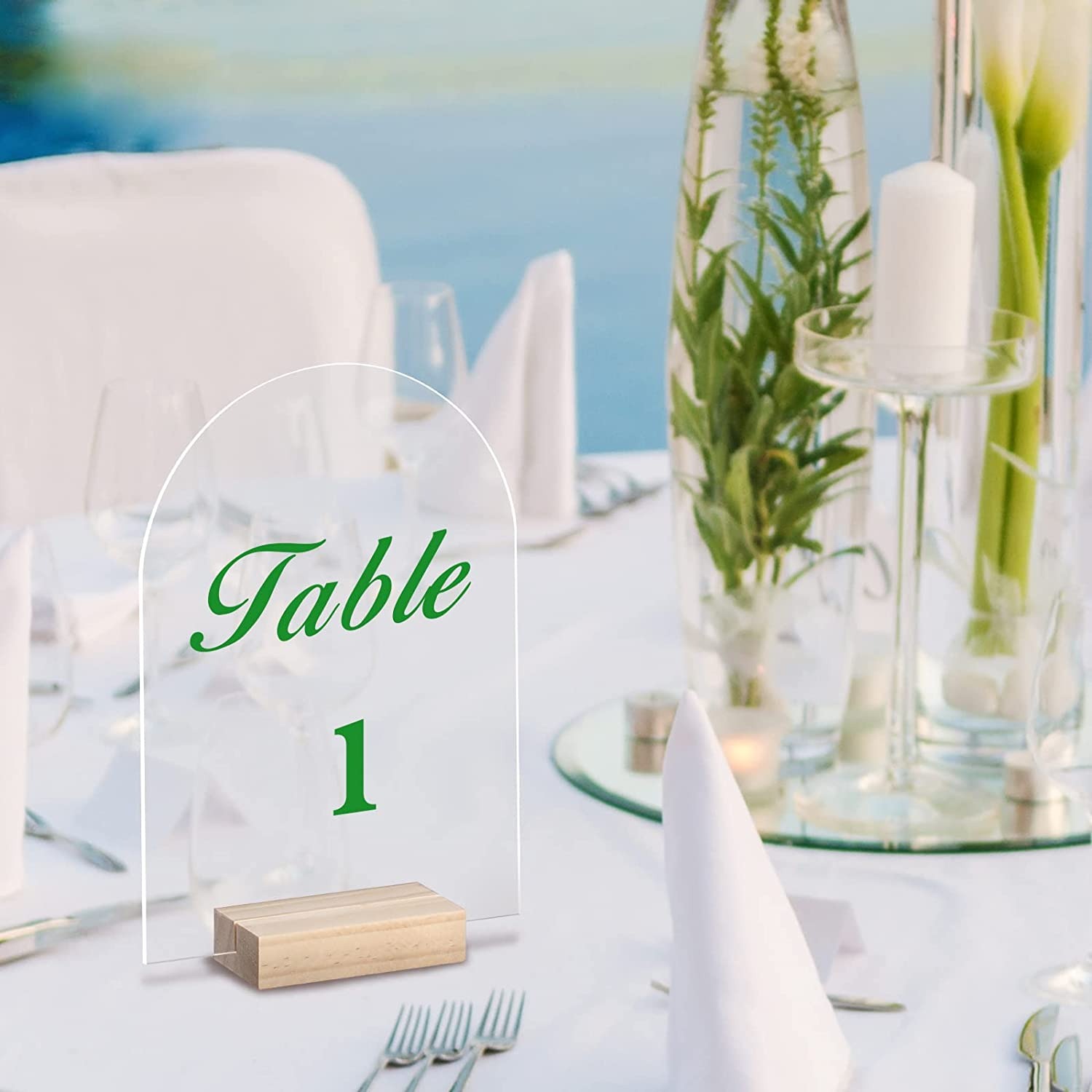 아치 아크릴 사인 세트, 빈 투명 아치 시트, 목재 장 - Table Number Gold 리뷰 및 가격