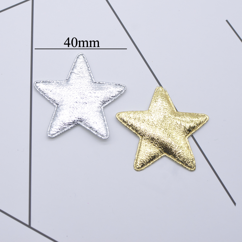 50Pcs 40mm 금색과 은색 천 스타 아플리케 패딩 - Wedding Superstar 리뷰 및 가격
